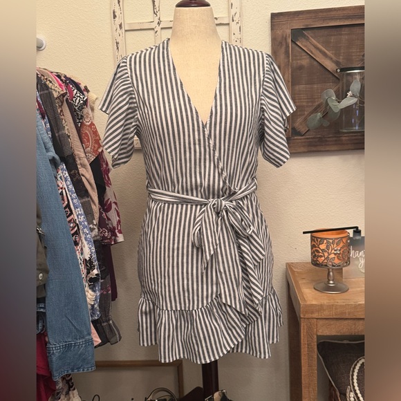 Miken Black and White Striped Mini Dress - Picture 2 of 5